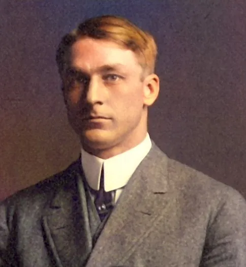 Portrait of Branch Rickey as a young man in a suit and high collar