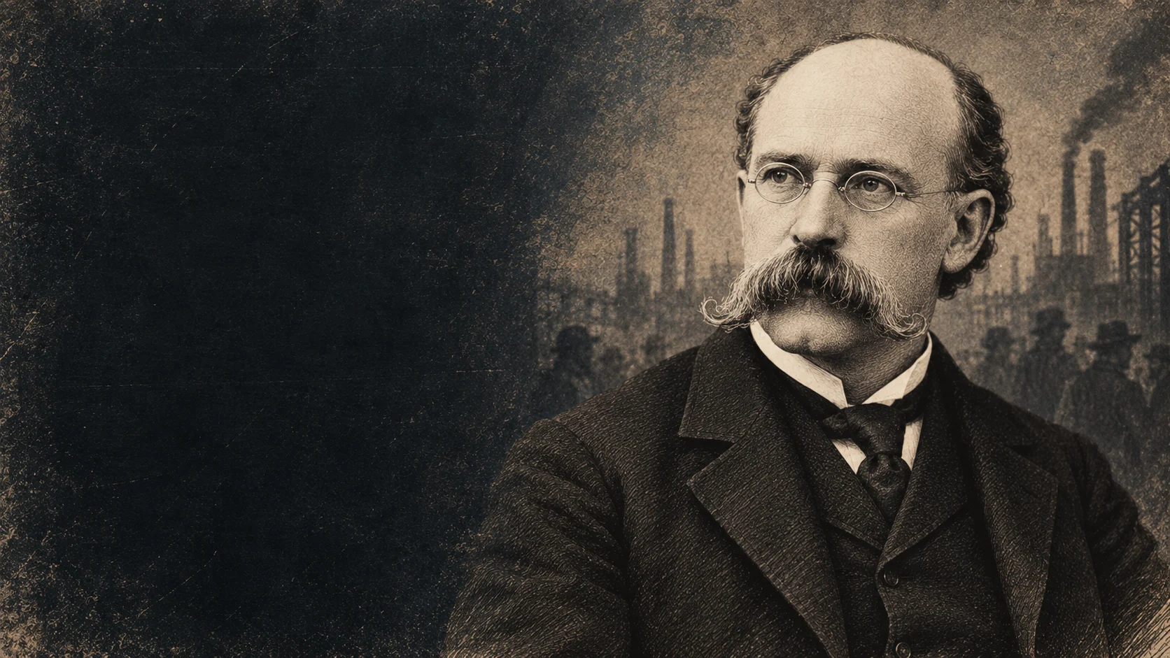 Stylized portrait derived from a historical image of Terence V. Powderly