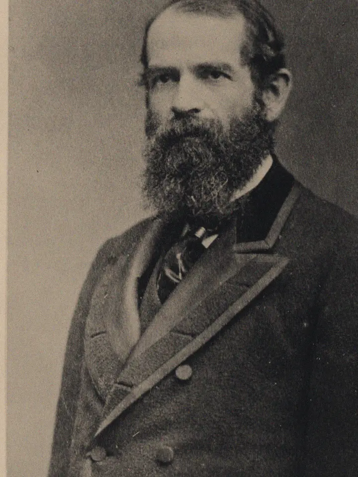 Archival photograph of Jay Gould, half-length portrait, facing left