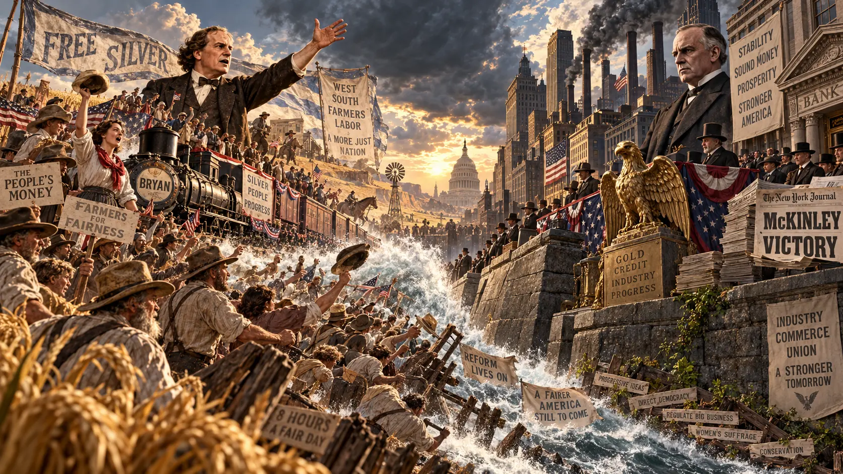 Source-informed interpretive art of William McKinley and William Jennings Bryan in the 1896 election