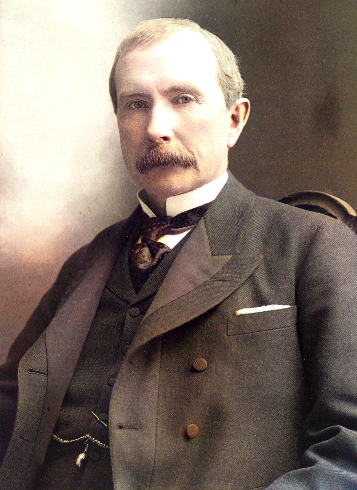 Portrait of John D. Rockefeller with a gray mustache